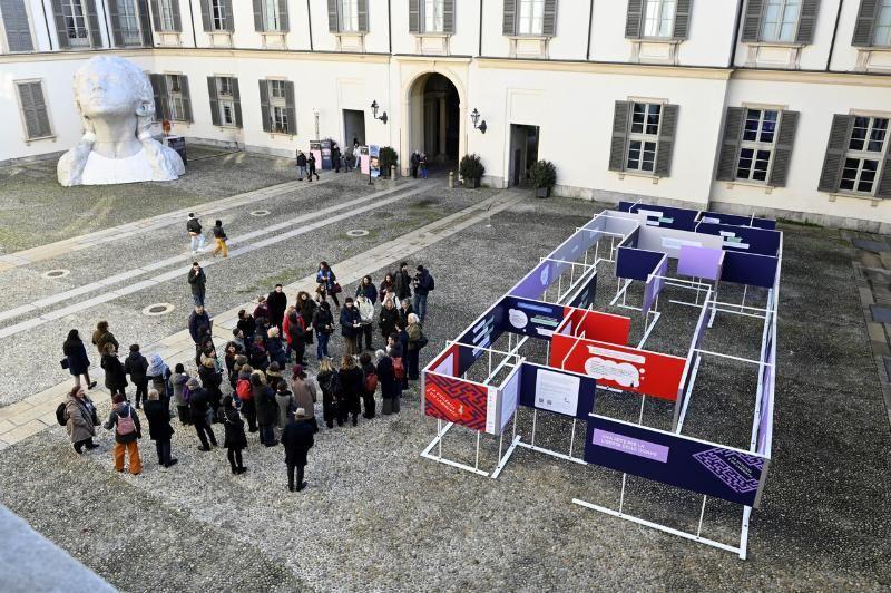 Inaugurazione del Labirinto della Violenza a Palazzo Reale a Milano